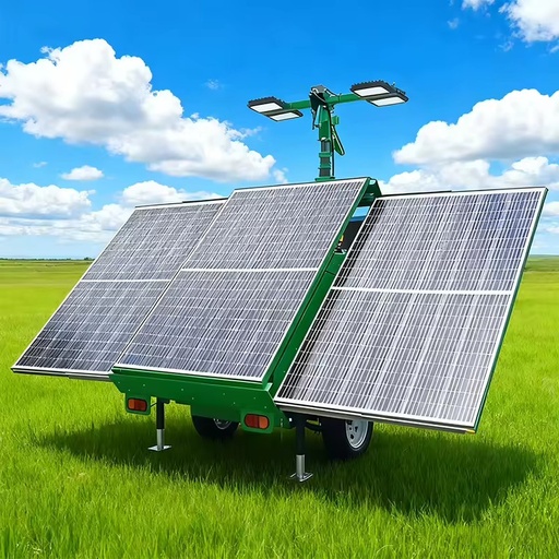 Solar Light Tower with Traction Device IP66 Rated LED 60 Beam Angle-Environmentally Friendly Lighting Solution for Mines
