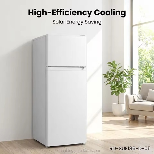 X 186L Double-door Solar Refrigerator 12V 24V Dual-purpose Photovoltaic Power Generation Refrigeration, Preservation