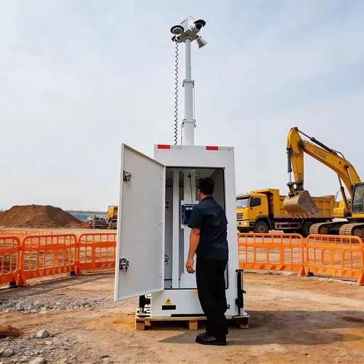 Portable CCTV Tower with 6m High Mast 4 Support Legs Optional Cameras Optional Solar Panels for Constructions
