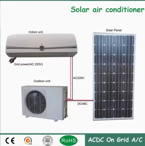 Higher Efficiency Energy Saving 24000BTU Solar DC 48V Battery Powered Inverter Room Air Conditioner Grid Hybrid ACDC Aircon Unit