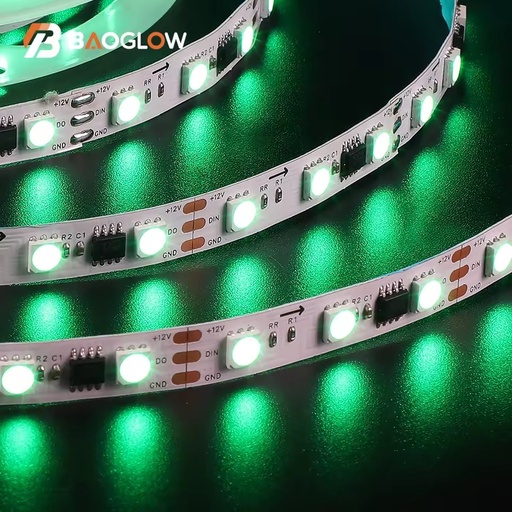New Design 10W/M 12V 24V 10mm Third Lines Smart Smd 5050 Led Rgb Led Light Strip Lights Rgb 5050 60D 5m for TV IC TM1903/2811