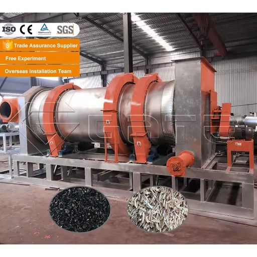 Activated Carbon Wood Charcoal Carbonization Furnace Continuous Charcoal Production Line New Motor 300-1200KG/H Factory Price