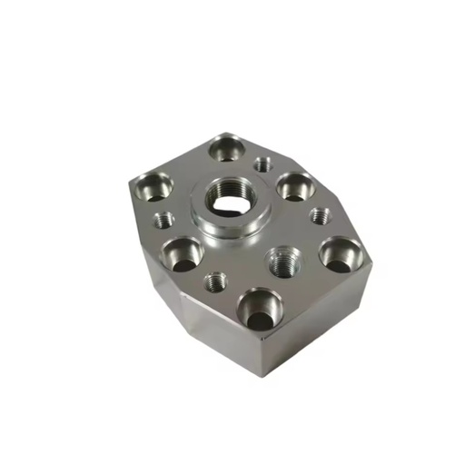 Precision Aluminum Hydraulic Valve Manifold Block Raised Boss Threaded Ports Hard Anodizing for Factory