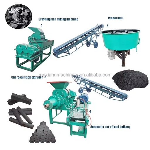 Low Price Carbonization Furnace Charcoal Making Machine Coal and Charcoal Crusher and Mixer Machine