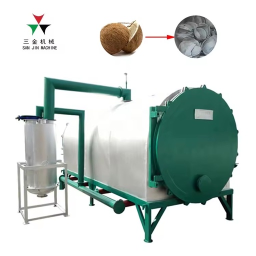 SanJin Coconut Shell Husk Carbonization Furnace Make Charcoal Kiln Machine Making Charcoal