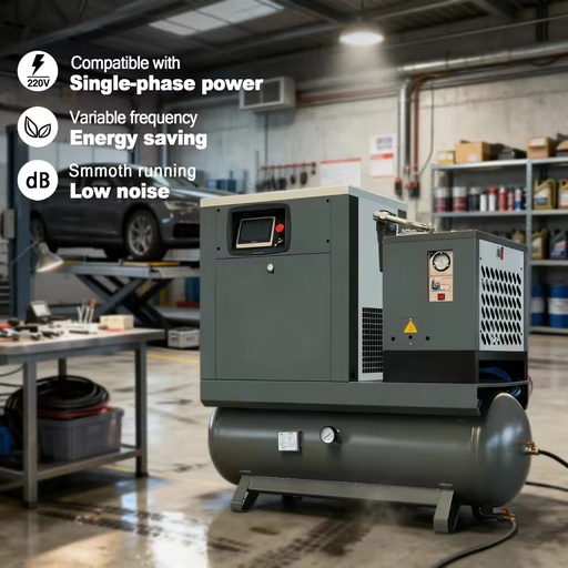 7.5KW Low Noise 4-in-1 Screw Air Compressor 16bar 10bar All in One Integrated Air Compressor for 1000W-3000W Fiber Laser Cutting