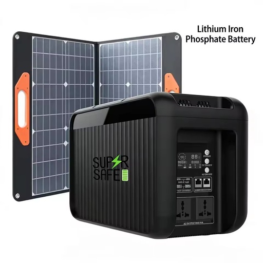 Supersafe T27 3000W Solar Generator Portable Power Station 110V/230V Output 2 kWh 3.2V 280AH Battery Metal Construction Fan