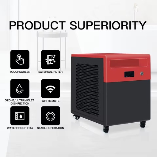 Cold for Pool Chiller Ice Bath Cooling Unit R410A Refrigerant Motor Pump Remote Control Automatic 1.5HP Recovery Pod