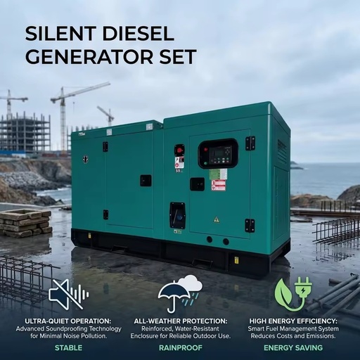 For 40kW 50Kva Silent Diesel Generator 3-Phase Standby Generator Remote Start 60Hz 220V Rated Voltage Open Frame ATS