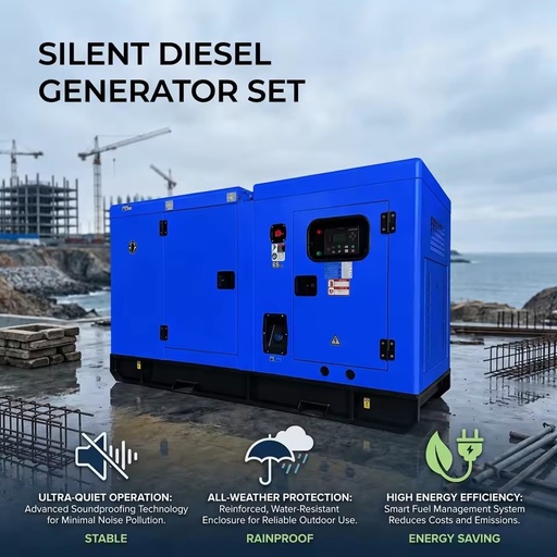 40KW Super Silent Open Frame Diesel Power Generator 72A Rated Current Auto Start Remote Emergency Backup for Small Construction