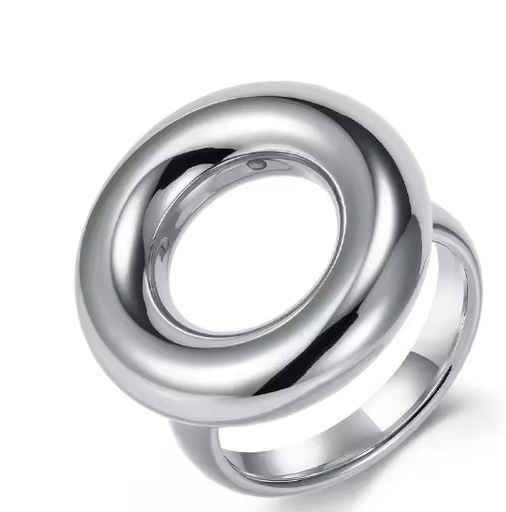 Fashion Exaggerated Style Big Steel Silver Round Ring Stainless Steel 316L High Quality Non-fading Women's Jewelry Ring