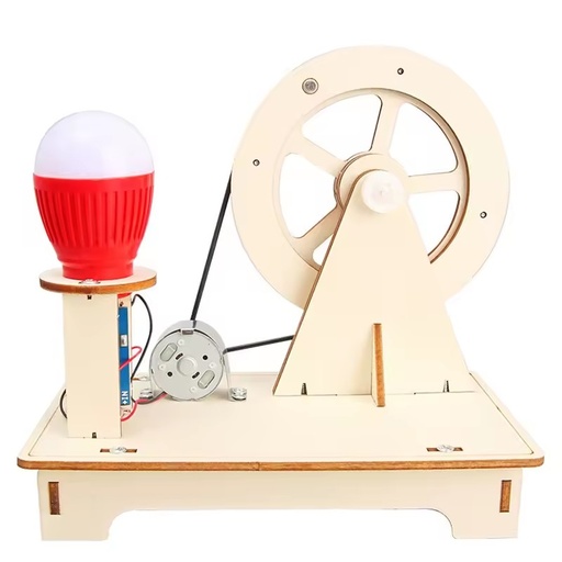 Factory Custom Wooden Hand Crank Generator Model Kit DIY STEM Educational Physics Science Toy Manual Power Assembly Craft for