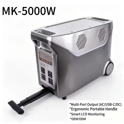 Solar Generator Portable Power Station Solar Charging Pure Sine Wave LiFePO4 Battery 5000W Outdoor Home
