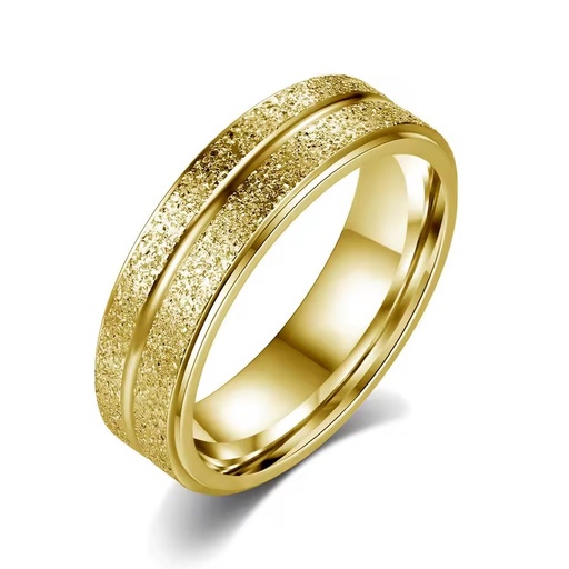 Stainless Steel Ring Gold Double Row Frosted Ring Personalized Stainless Steel Ring