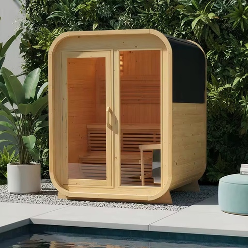 Triunity SUANA-SD All-In-One Electric Far Infrared 9KW Commercial Outdoor Modern Dry Steam Sauna Stove 1 Person Hemlock Anti-UV
