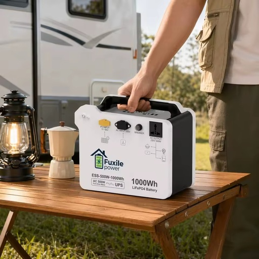 1000Wh Portable Power Station 500W LiFePO4 Battery Solar Generator Pure Sine Wave UPS with 10 Outputs for Home Outdoor Camping