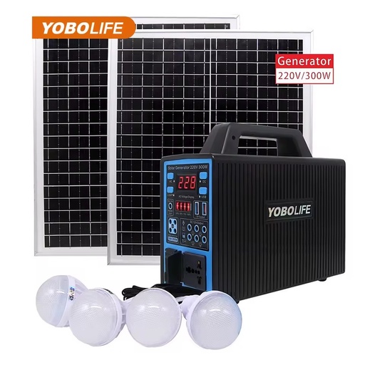 Portable Solar Energy System LiFePO4 Lithium 300W Modified Sine Wave Inverter 75000mAh Battery Solar Panel Generator Solar