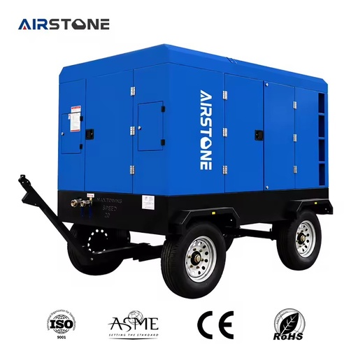 High Pressure Diesel Portable Rotary Screw Air Compressor 175-1000CFM 18Bar 6 Cylinder Heavy Duty Mining Construction
