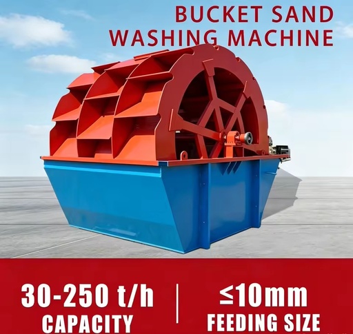 Steel Bucket Wheel Sand Washing Machine with Gear Pump 30-250t/h Capacity Gravel/Sand Washing Machine