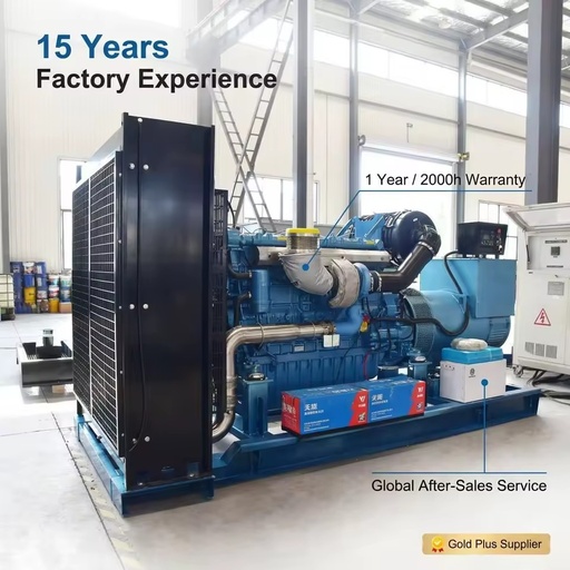 Industrial 500kVA Weichai Baudouin Diesel Generator 400kW 3 Phase with Automatic Transfer Switch ATS Silent Type Open Frame