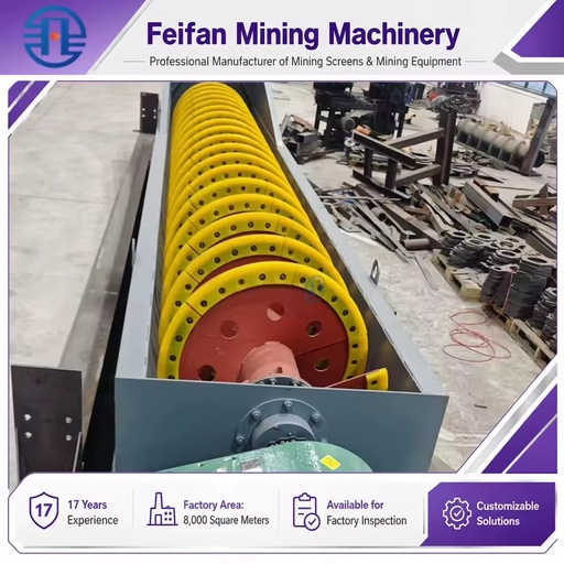 Industrial Grade Single Screw River Stone Cleaning Equipment Wear Resistant Continuous Operation Spiral Sand Washer