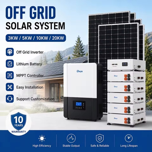 Residential Off Grid Solar System 3kW 5kW 10kW 20kW Complete Solar Energy System with Battery and Inverter