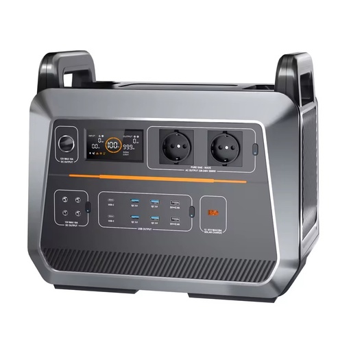 Portable 2000W Powerstation Lifepo4 Battery Bank 1000W Charge Solar Panel Generator Home Use Flashlight Supply