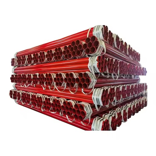 1/2'' Fire Fighting Pipe Red Painted Fire Fighting Sprinkler Steel Pipe with Grooved End for Fire Fighting Project