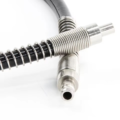 High Pressure Flexible Pneumatic Hoses Spring Guard Grease Hose Assemblies Heavy Duty Air Compressor Tube Lubrication System