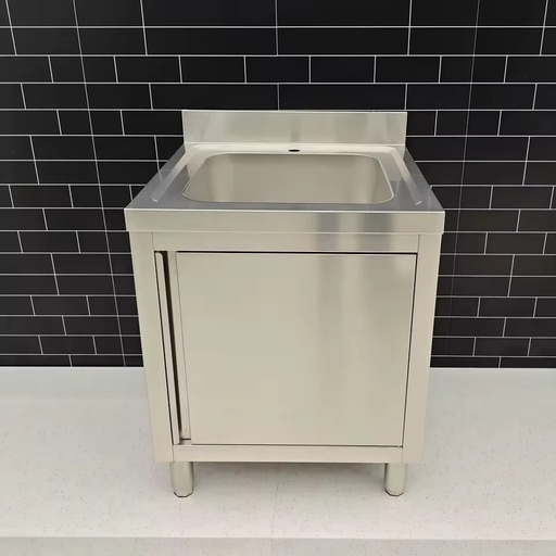 Factory Direct Supply, Low Price 201/304 Stainless Steel Industrial Sink - One Bowl with Hinged Door, for Commercial Kitchen