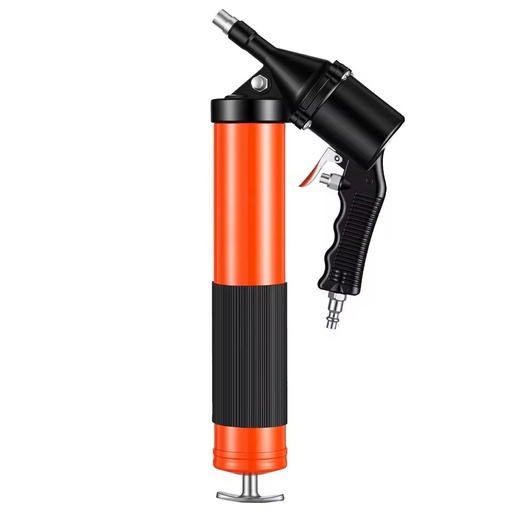 Continuous Cycle 6000 Psi High Pressure Pistol Grip Grease Gun 14 Oz Capacity With 18 Inch Flex Hose And Extension Rigid