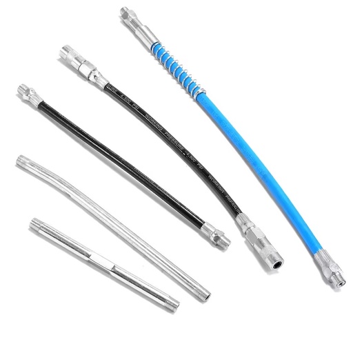 Grease Gun Nipple Pipe Coupler Lubrication Tool High Pressure Rubber Oil Grease Gun Flexible Hose with Connector