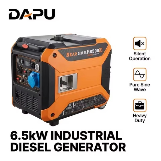6.5kW Inverter Gasoline Generator 6500W Silent Petrol Portable Generator with Handle Emergency Power Supply Home Camping Use