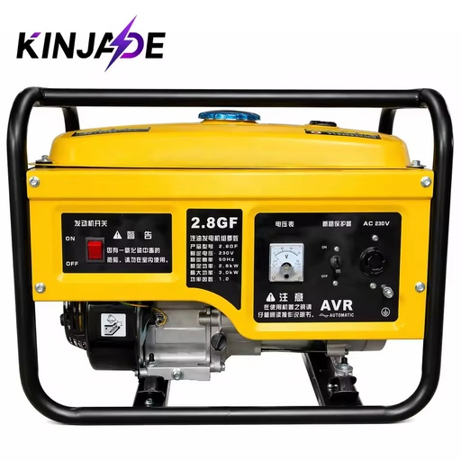 KINJADE K3000GO 2.8KW/2.5/3.5KW 4-Stroke Air-Cooled Petrol Portable Mini Generator 15L Fuel Tank Electric Start for Construction