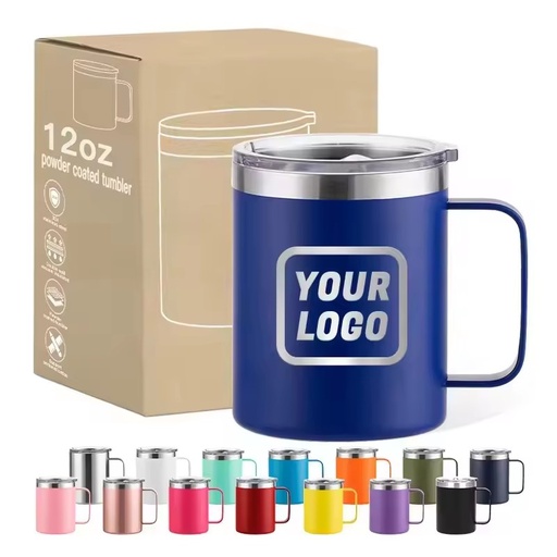 Personalized 12oz 14oz 16oz 24oz Stainless Steel Tumbler with Handle Vacuum Insulated Custom Camping Coffee Mug with Handle