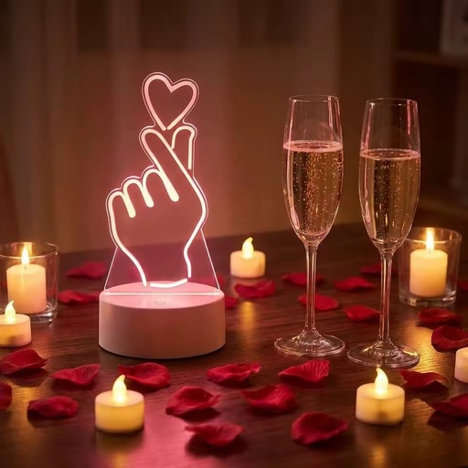 Sweet Dreams 3D Illusion Acrylic Lamp Laser Night Light Acrylic Mood Light With Base