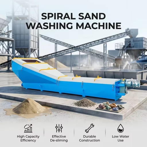 Stable Operation Large Output Spiral Sand Washer Heavy Duty Quarry Sand Stone Washing Impurity Remover