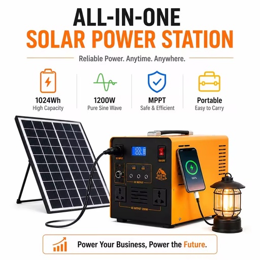 High Quality 600W LiFePO4 Portable Power Station with Panel BMS Protection Solar System LED Lights Indoor Outdoor Fast Charging
