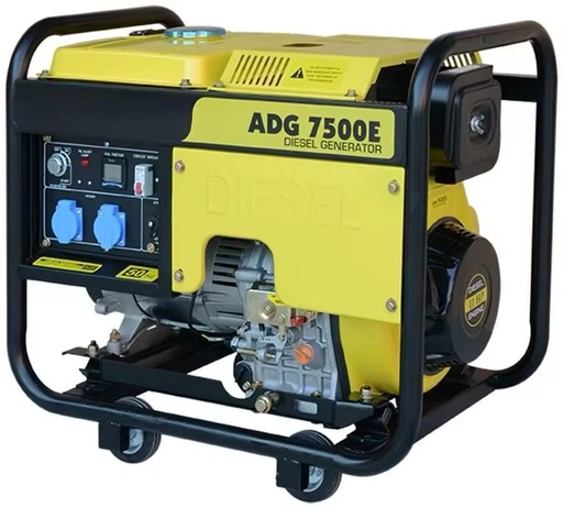 ADG7500E 7 KVA Diesel Generator Single Phase 230 V 50 Hz Water Cooled 24V DC Electric Start Without Canopy TR 31.8 a