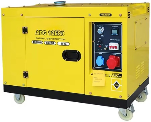 ADG12ES3 10 KVA Diesel Generator Three Phase 400 V 50 Hz Water Cooled 24V DC Electric Start 15.2A TR