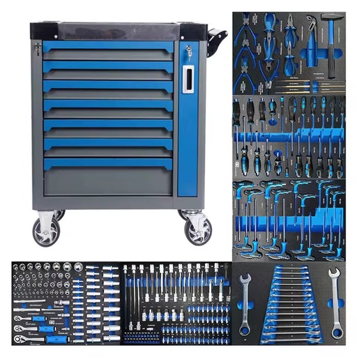 258pcs Heavy Duty Stainless Steel Tool Sets 7 Drawers Rolling Box Tool Cabinet Cart Trolley Caja De Herramientas for Auto Repair