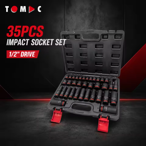 1/2" 35-Piece Color-Coded Impact Socket Set Socket Tool Set