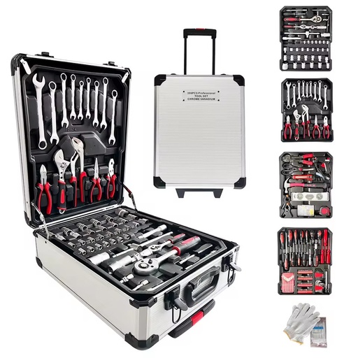 499 Pcs Ferramentas Automotivas Hand Tool Set Complete ToolBox Trolley Aluminum Storage Case Tool Kit Suitcase With Wheels