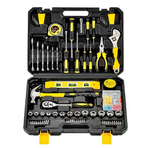 Professional 108 PCS Home Metal Carpentry Car Repairs Maintenance Toolbox Complete Tools Kit Set Briefcase Boxes Plastic OEM