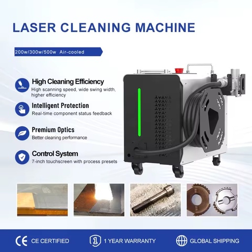 500W Pulsed Fiber Laser Cleaning Machine Air Cooled Handheld Rust Removal for Steel Structure Carbon Steel Industrial