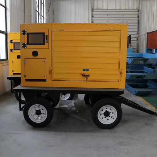 4 Wheels Silent Type Open Frame Diesel Generator Set 20kVA 40kVA 60kVA 3 Phase 4 Wire Water Cooled AC 1 Phase/3 Phases ATS Tow