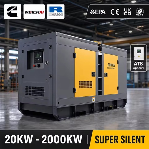 Silent Diesel Generator 20kva 25kva 30kva 50/60Hz Auto Start ATS for Commercial & Industrial Use Electric Generator