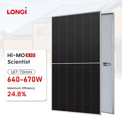 Longi Himo X10 Solar Panels 620W 640W 645W 650W 655W 660W 665W 670W Bifacial Monocrystalline Solar Panels for Home Electricity