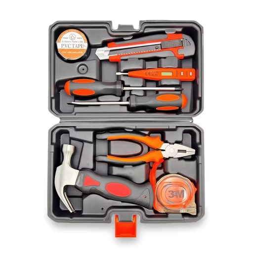 OEM 1.2kg Carbon Steel Hand Tool Kit with Blow Molding Storage Case for Home Use Tool Box Set
