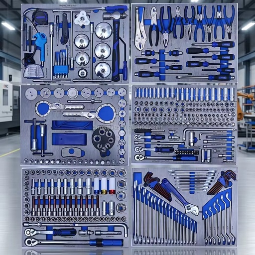 Customizable-type Tool Box Set 424pcs EVA Foam Insert Design with Ratchet Wrench Socket Tools Storage Solutions Portable Tool